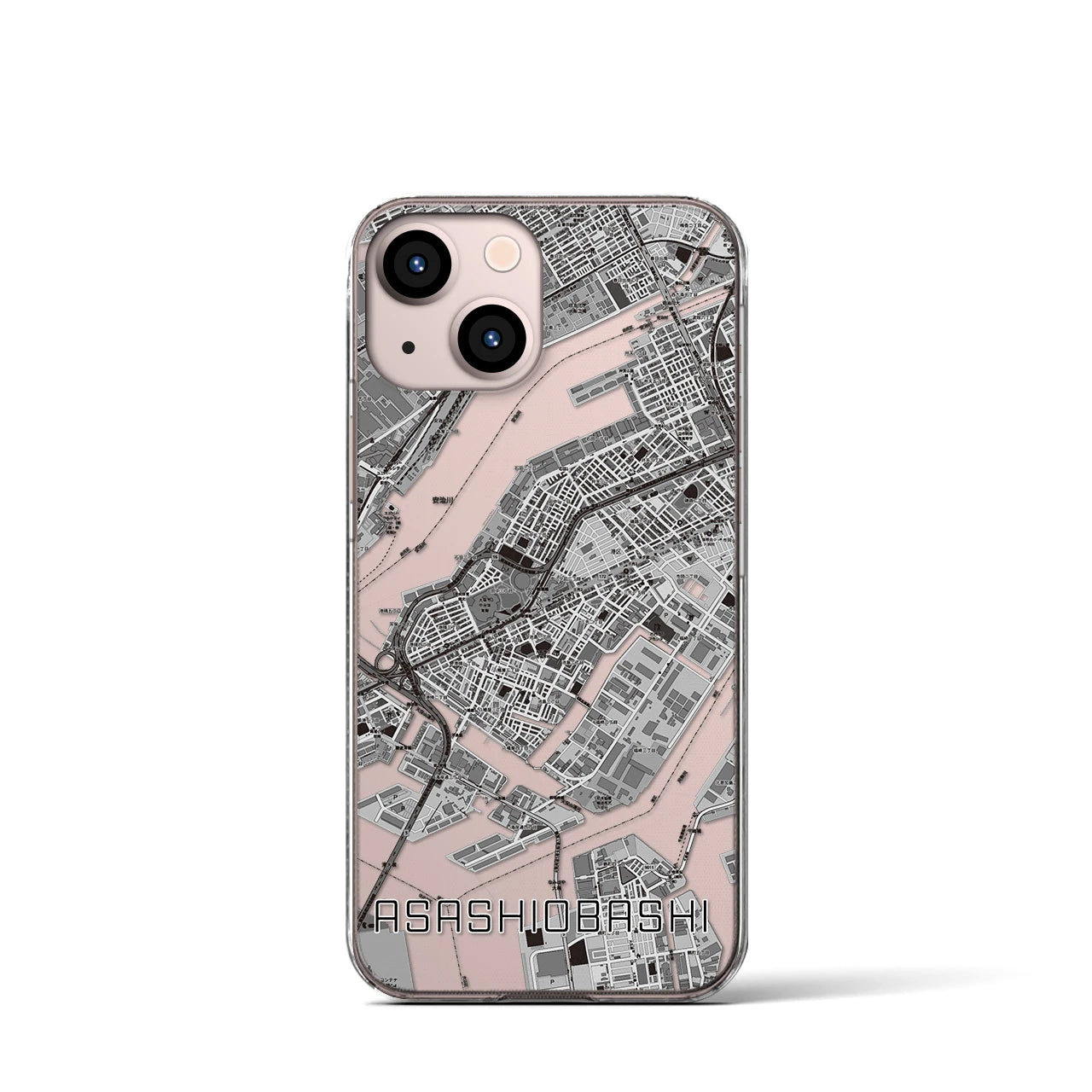 【朝潮橋（大阪府）】地図柄iPhoneケース（クリアタイプ）