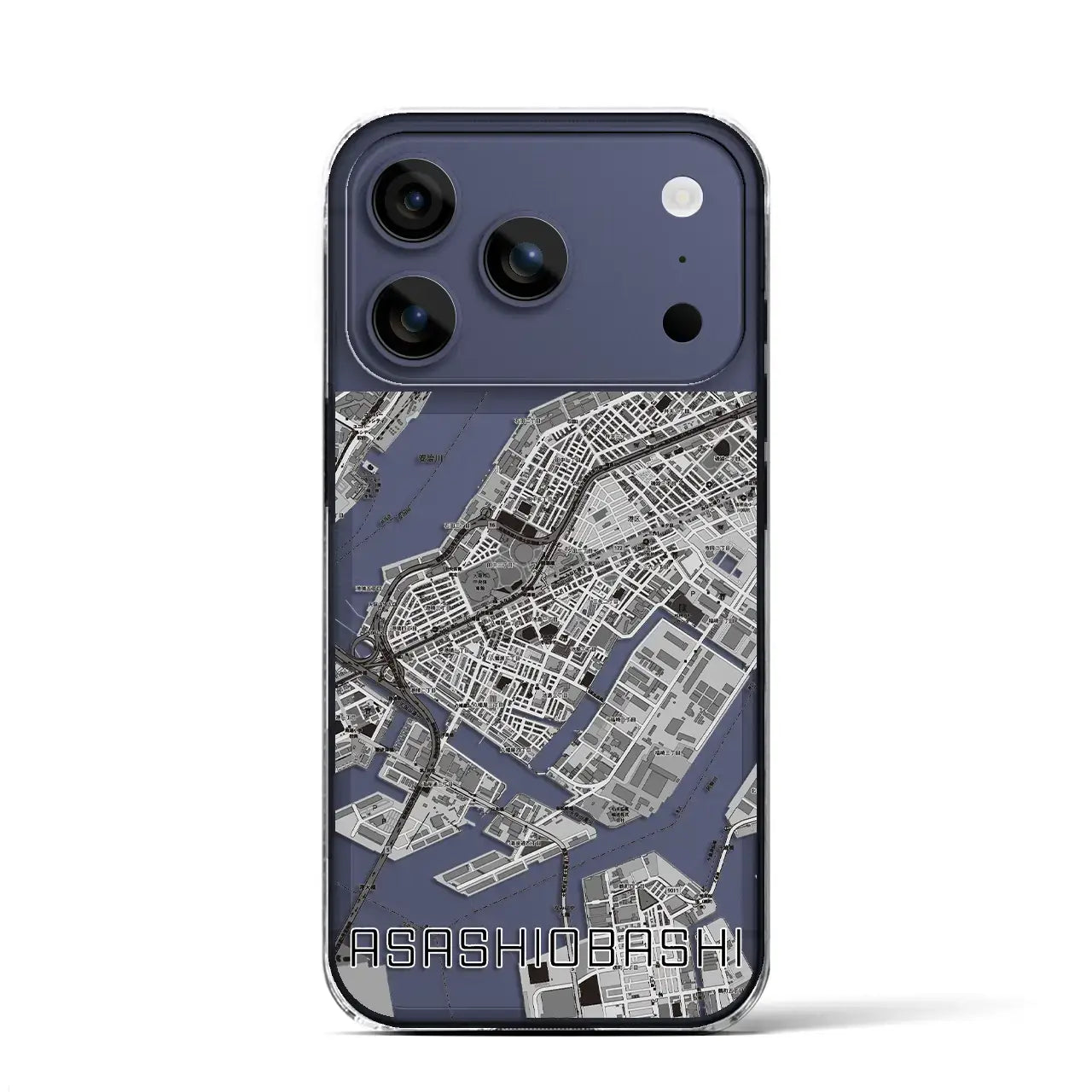 【朝潮橋（大阪府）】地図柄iPhoneケース（クリアタイプ）