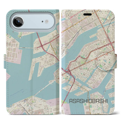 【朝潮橋（大阪府）】地図柄iPhoneケース（手帳タイプ）