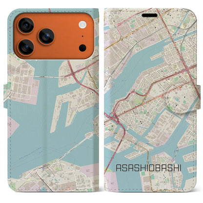 【朝潮橋（大阪府）】地図柄iPhoneケース（手帳タイプ）