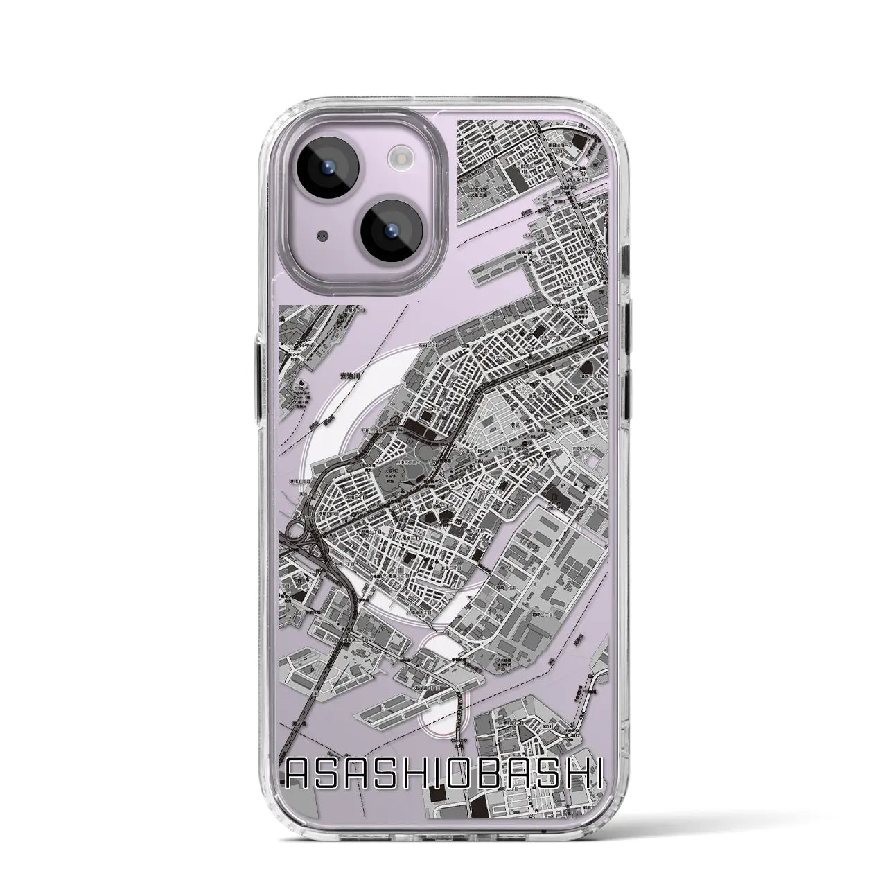 【朝潮橋（大阪府）】地図柄iPhoneケース（MagSafeタイプ）