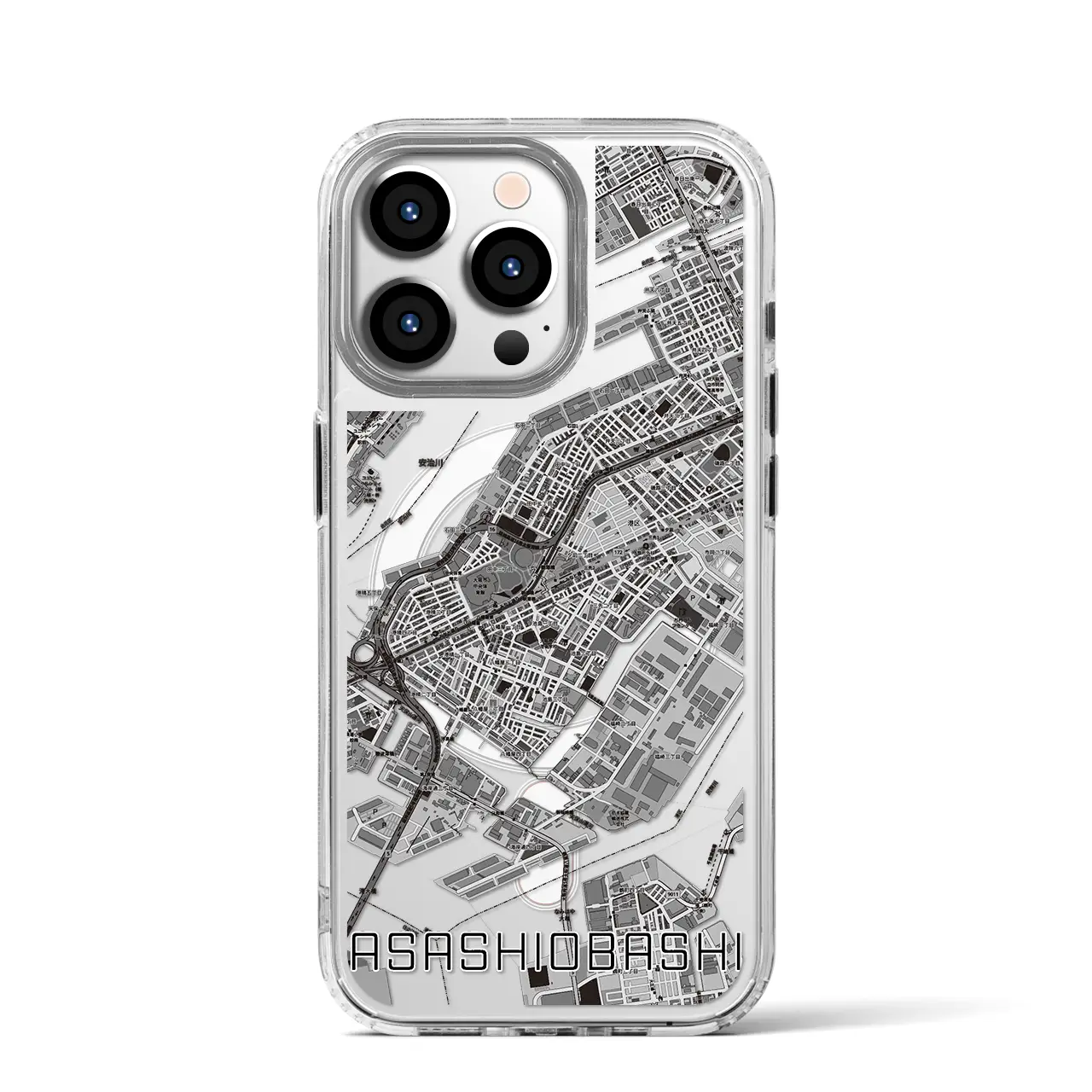 【朝潮橋（大阪府）】地図柄iPhoneケース（MagSafeタイプ）