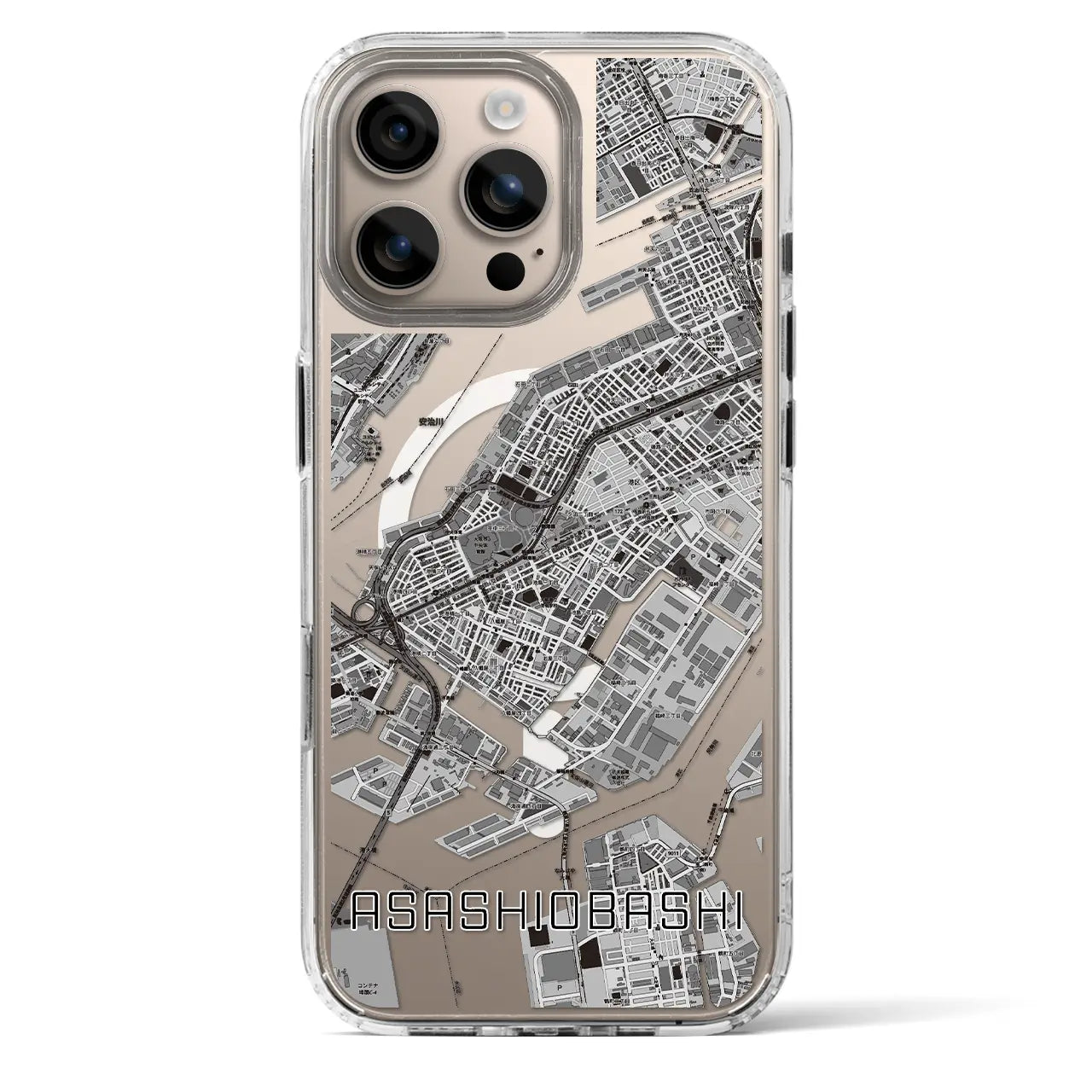 【朝潮橋（大阪府）】地図柄iPhoneケース（MagSafeタイプ）