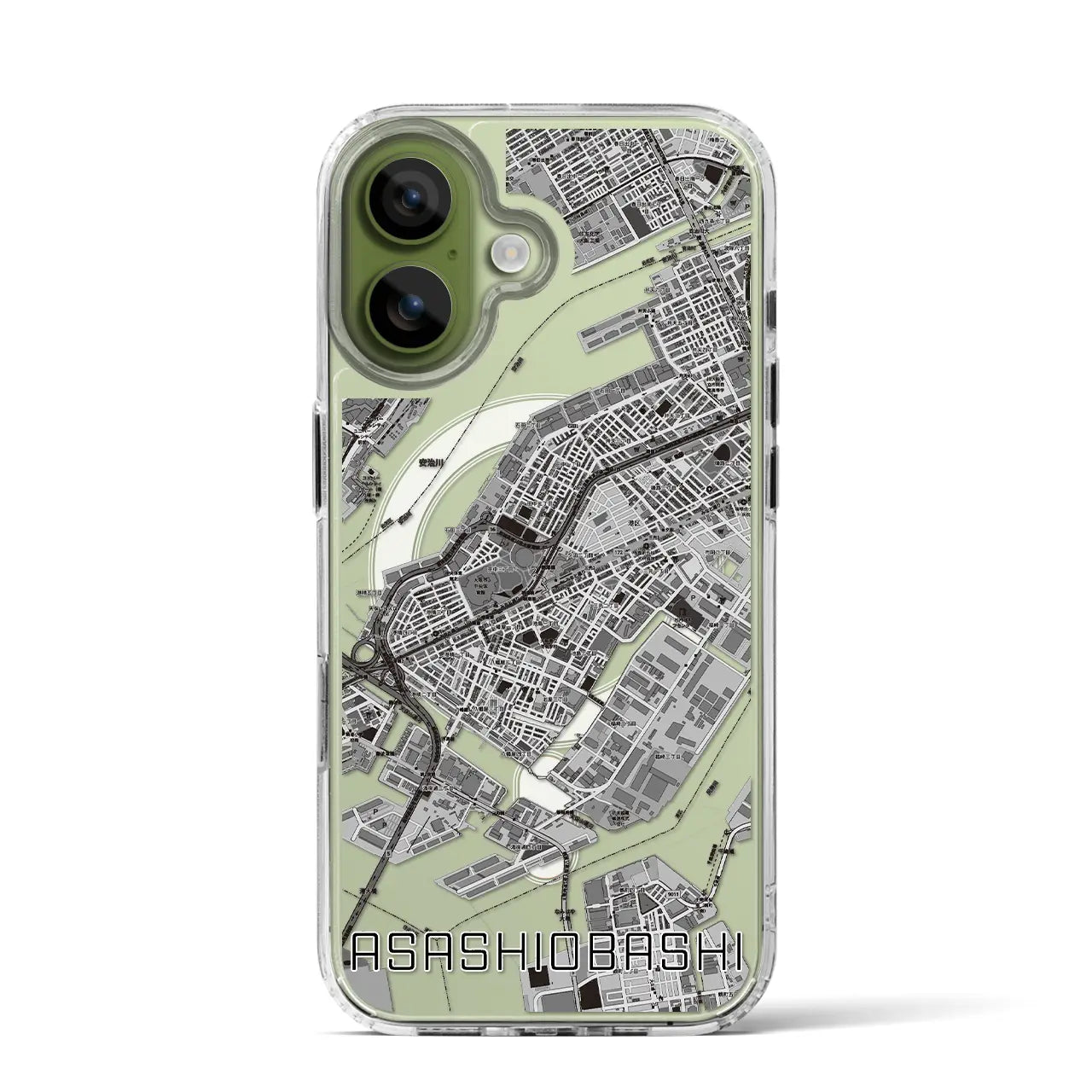 【朝潮橋（大阪府）】地図柄iPhoneケース（MagSafeタイプ）