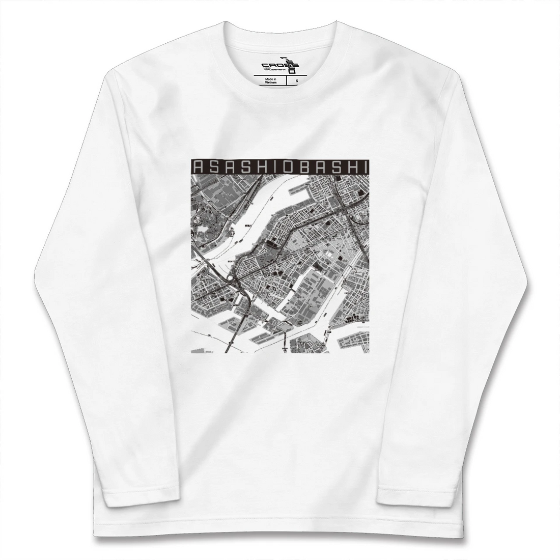 【朝潮橋(大阪府)】地図柄ロングスリーブTシャツ