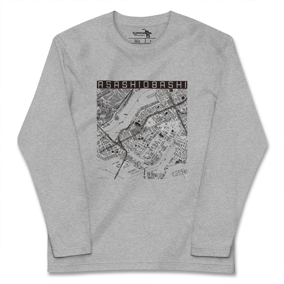 【朝潮橋（大阪府）】地図柄ロングスリーブTシャツ