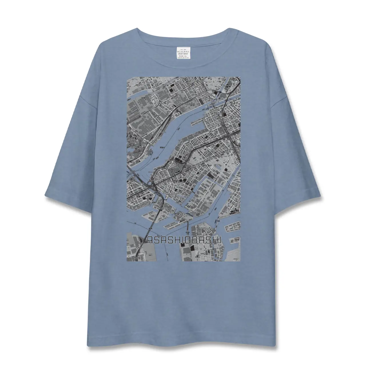 【朝潮橋（大阪府）】地図柄ビッグシルエットTシャツ