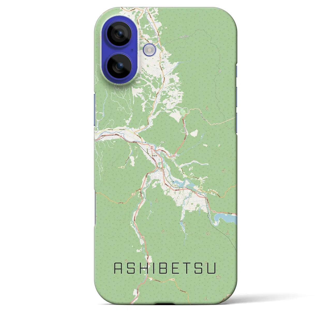 【芦別（北海道）】地図柄iPhoneケース（バックカバータイプ）