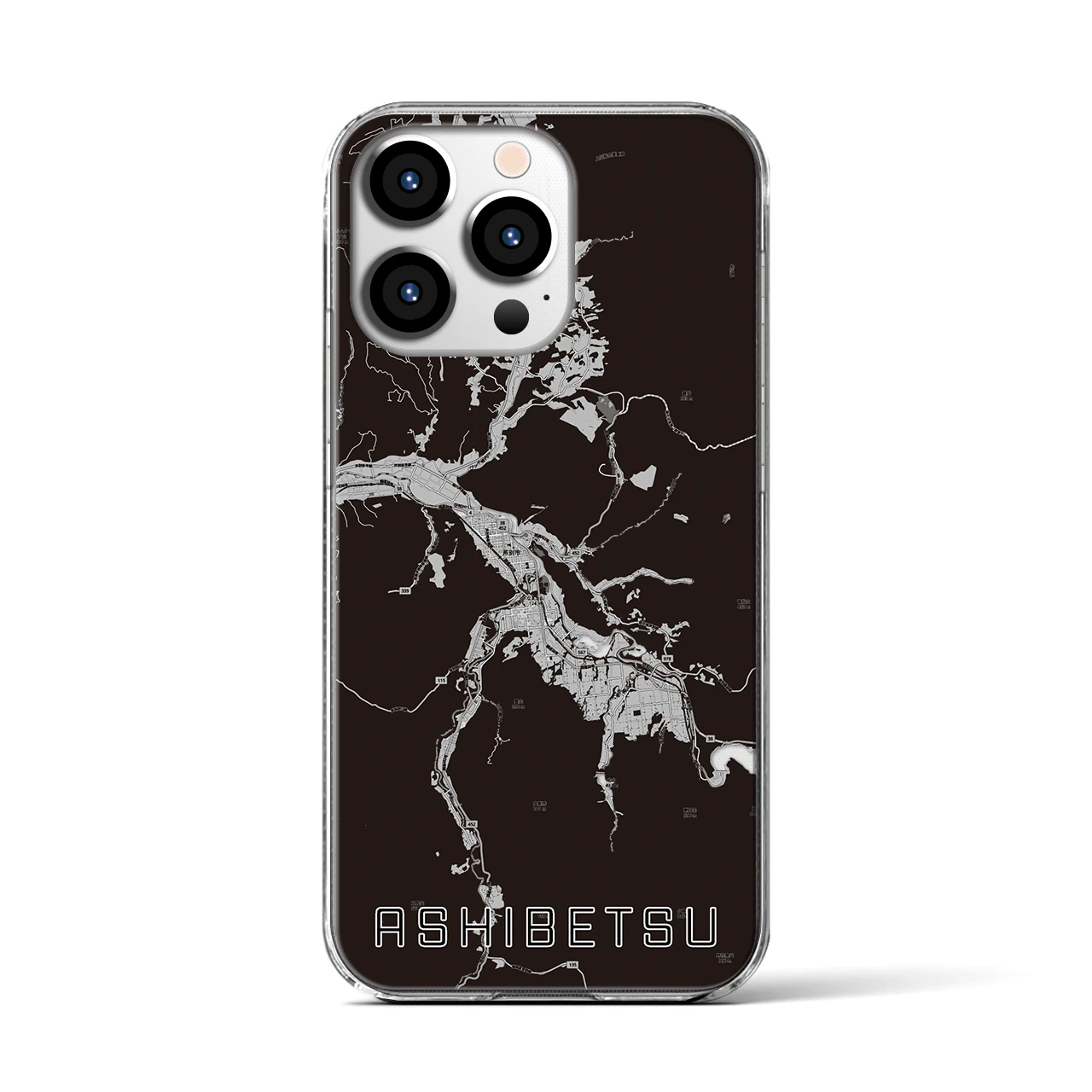 【芦別（北海道）】地図柄iPhoneケース（クリアタイプ）