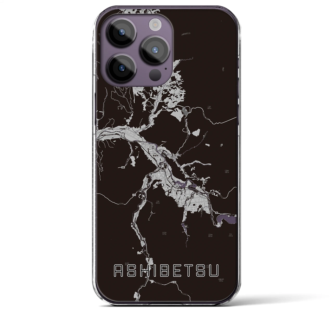 【芦別（北海道）】地図柄iPhoneケース（クリアタイプ）