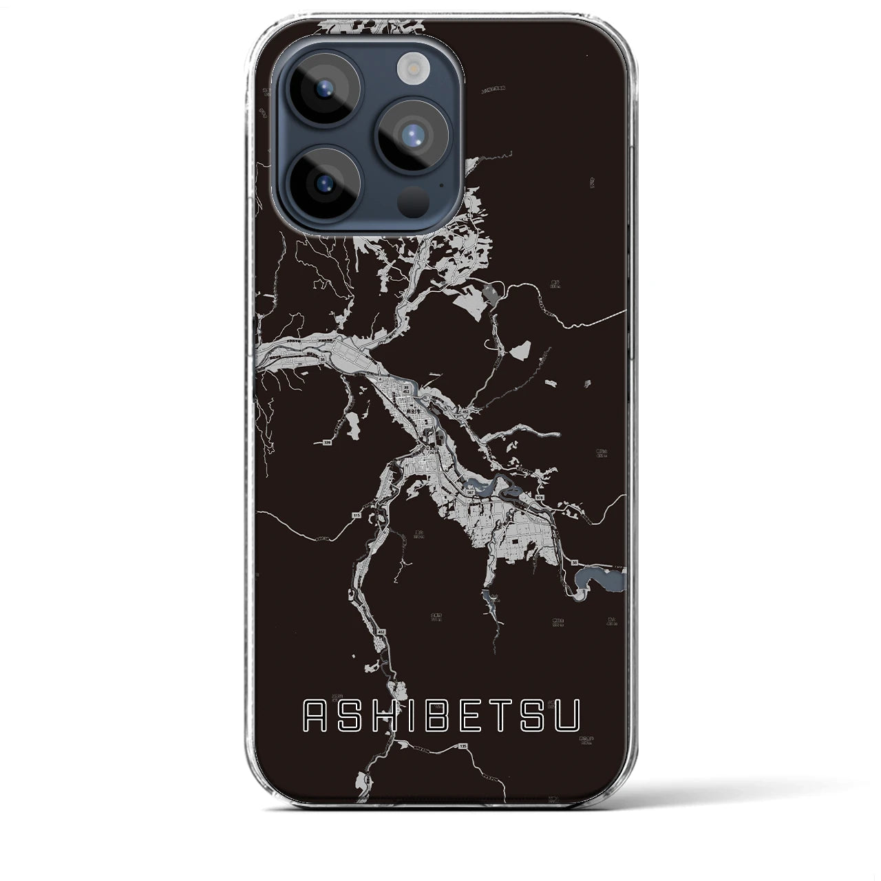 【芦別（北海道）】地図柄iPhoneケース（クリアタイプ）