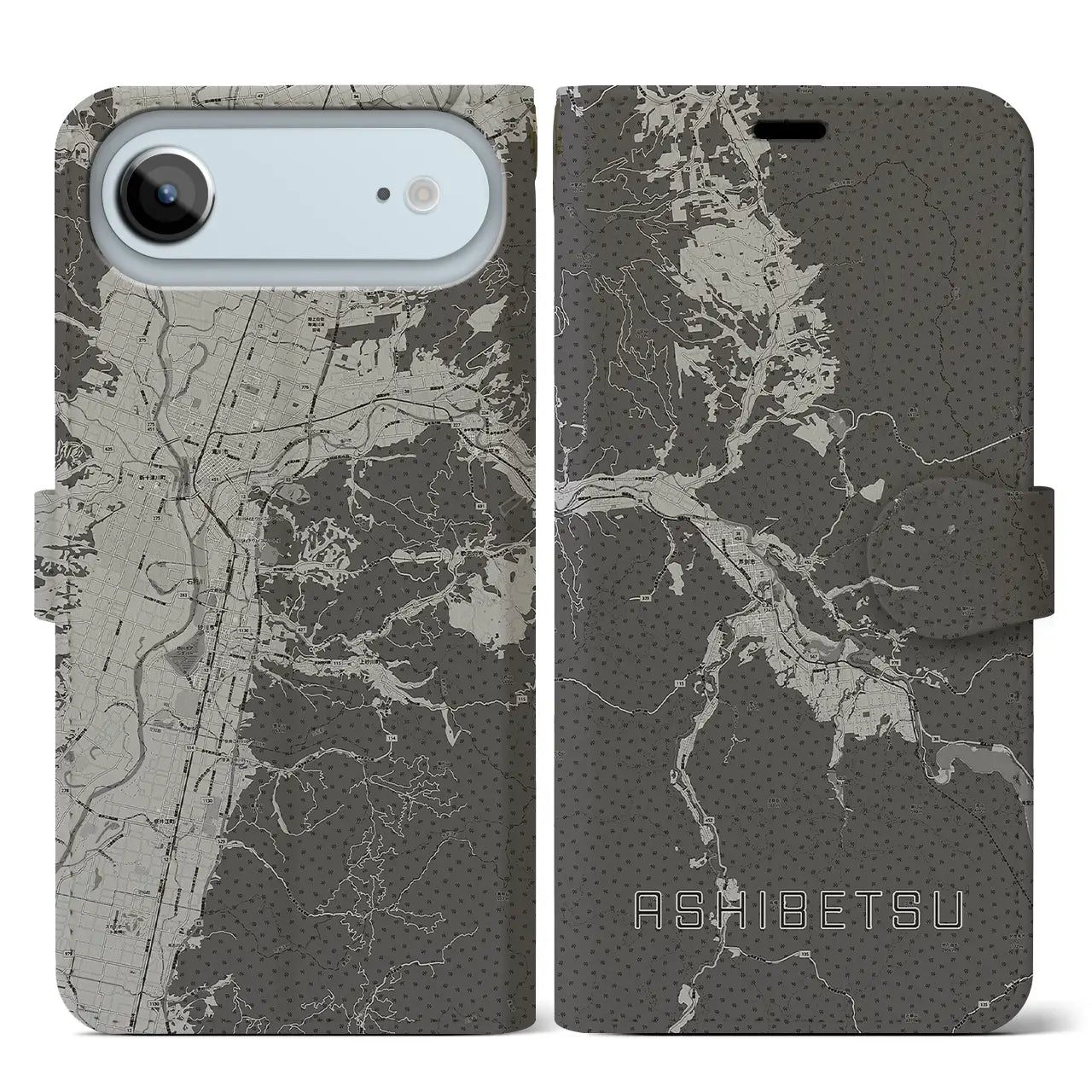 【芦別（北海道）】地図柄iPhoneケース（手帳タイプ）