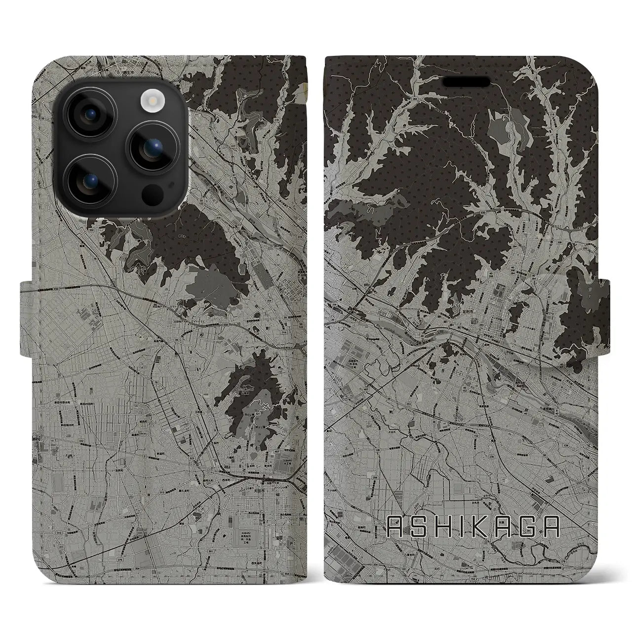 【足利（栃木県）】地図柄iPhoneケース（手帳タイプ）