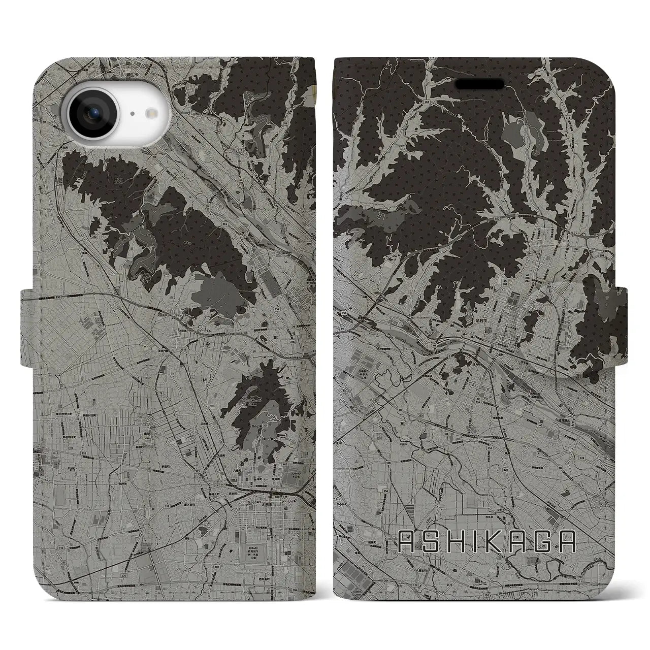 【足利（栃木県）】地図柄iPhoneケース（手帳タイプ）