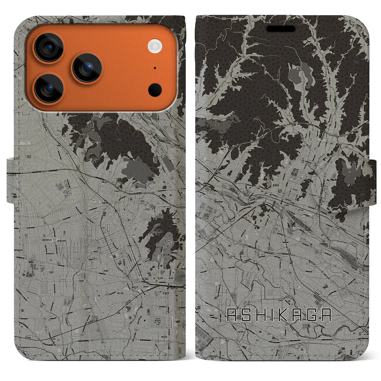 【足利（栃木県）】地図柄iPhoneケース（手帳タイプ）