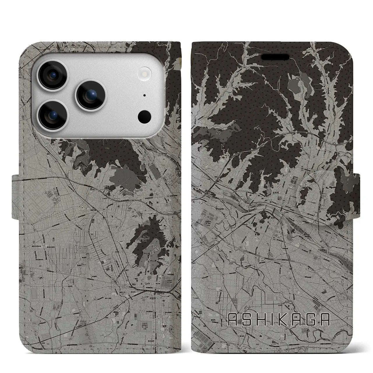 【足利（栃木県）】地図柄iPhoneケース（手帳タイプ）