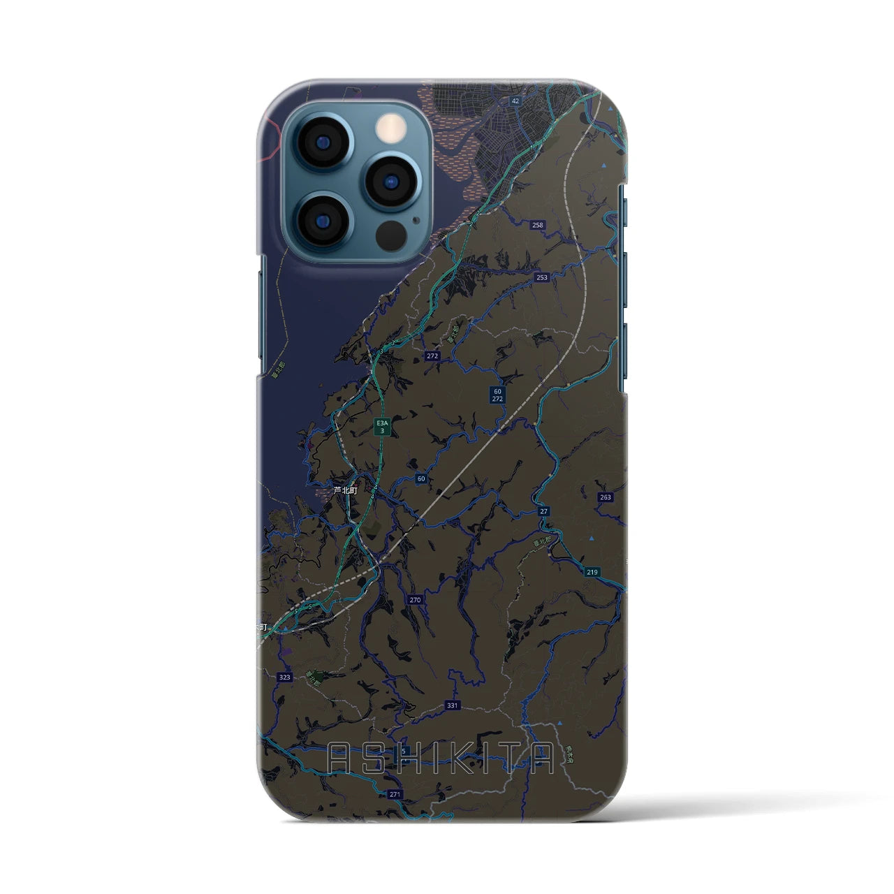【芦北（熊本県）】地図柄iPhoneケース（バックカバータイプ）