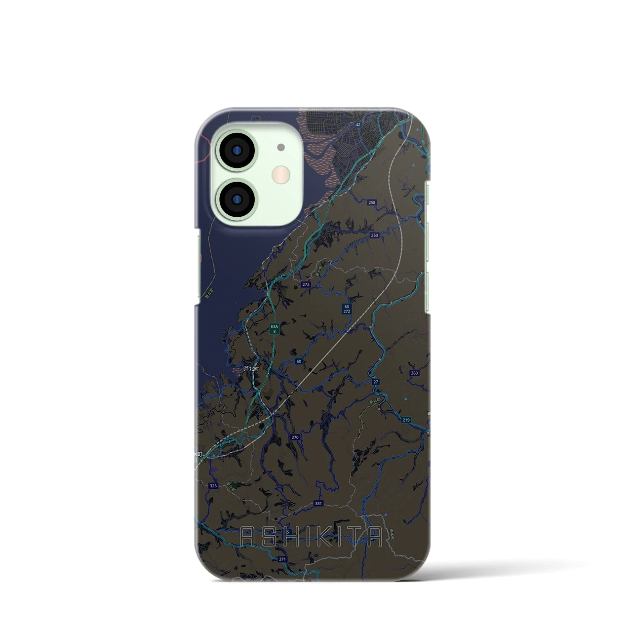【芦北（熊本県）】地図柄iPhoneケース（バックカバータイプ）