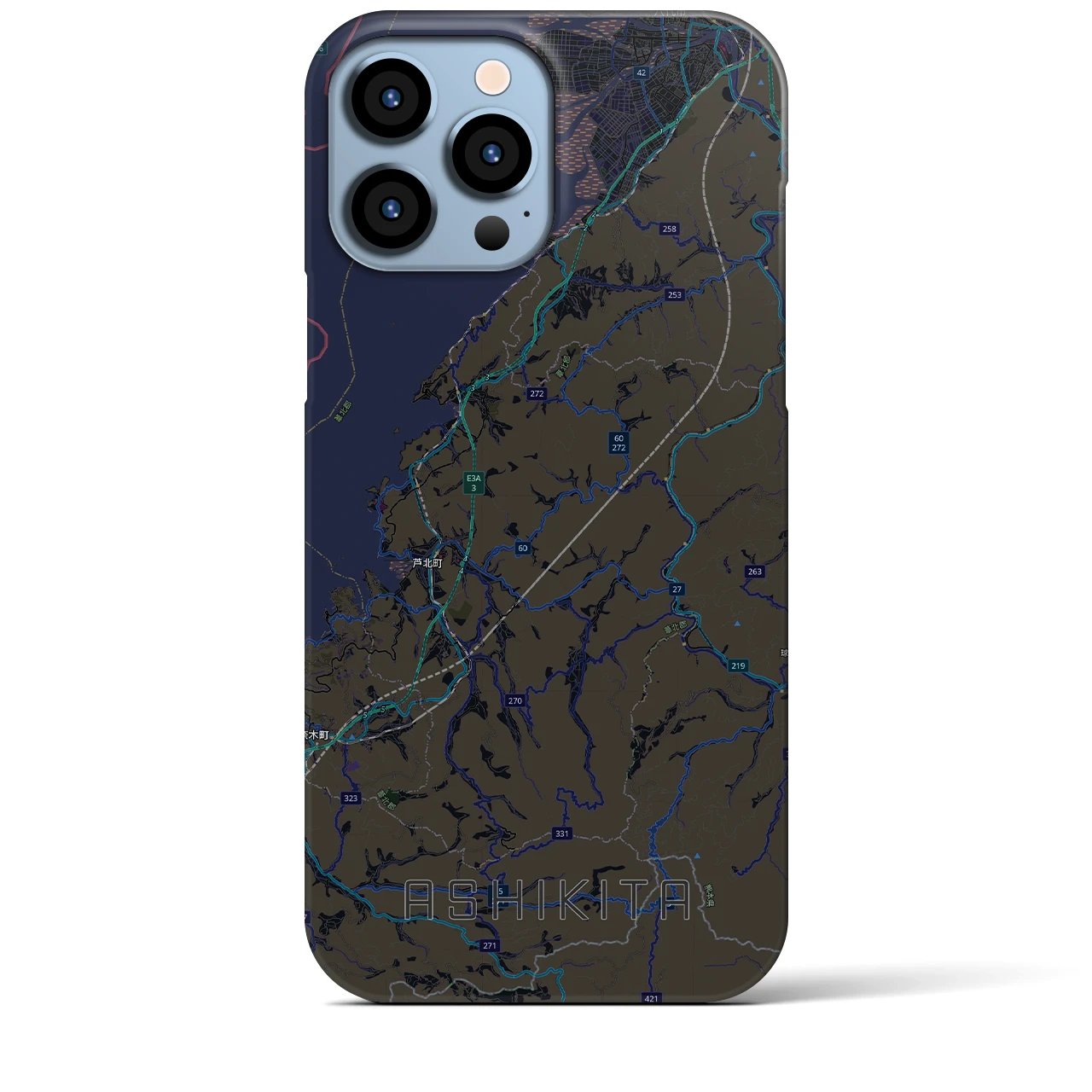 【芦北（熊本県）】地図柄iPhoneケース（バックカバータイプ）