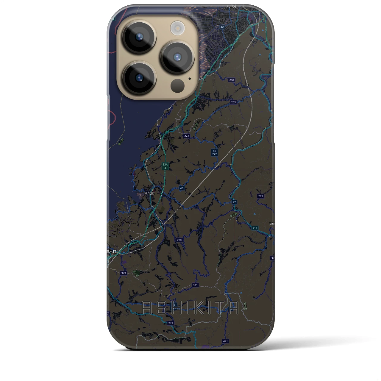 【芦北（熊本県）】地図柄iPhoneケース（バックカバータイプ）