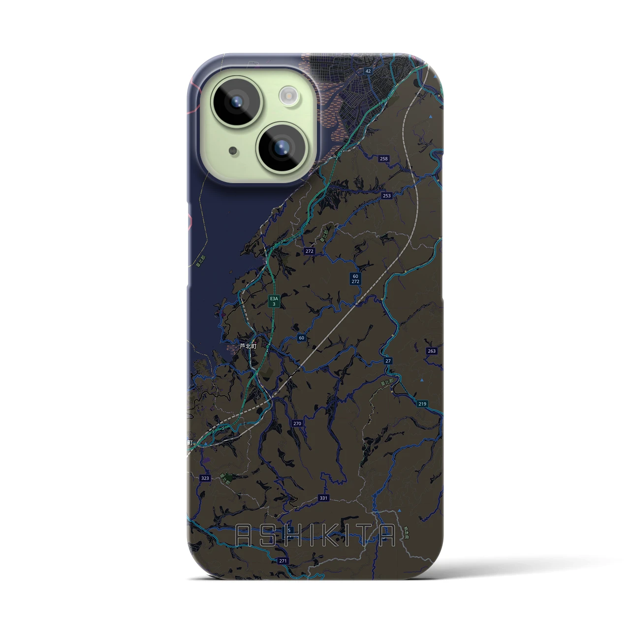 【芦北（熊本県）】地図柄iPhoneケース（バックカバータイプ）