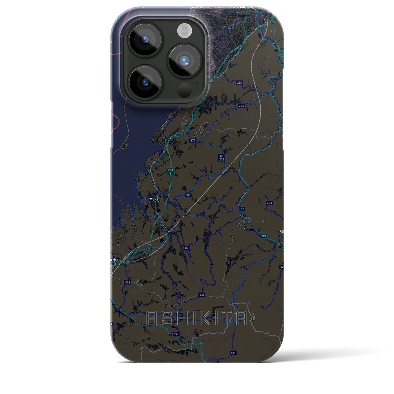 【芦北（熊本県）】地図柄iPhoneケース（バックカバータイプ）