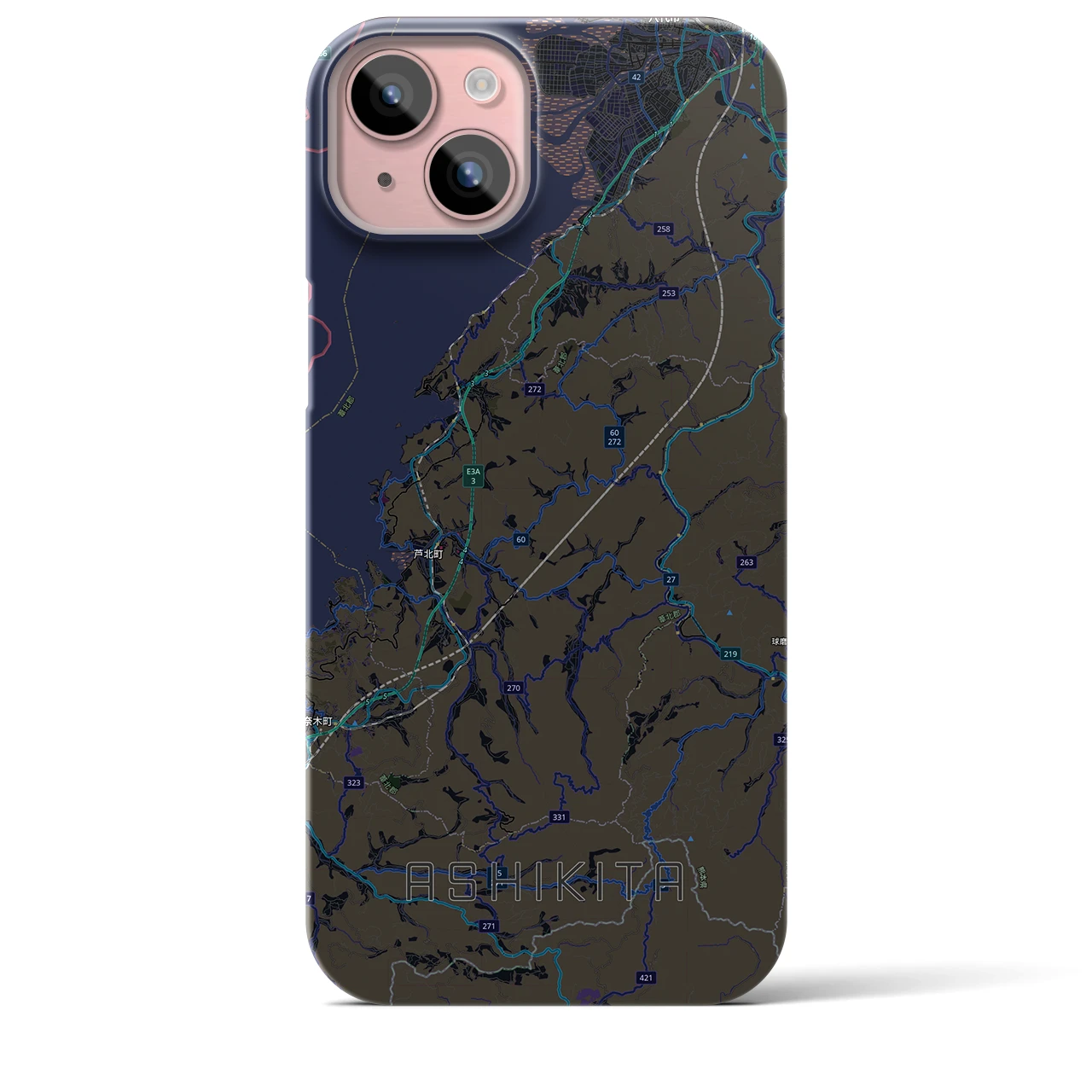 【芦北（熊本県）】地図柄iPhoneケース（バックカバータイプ）