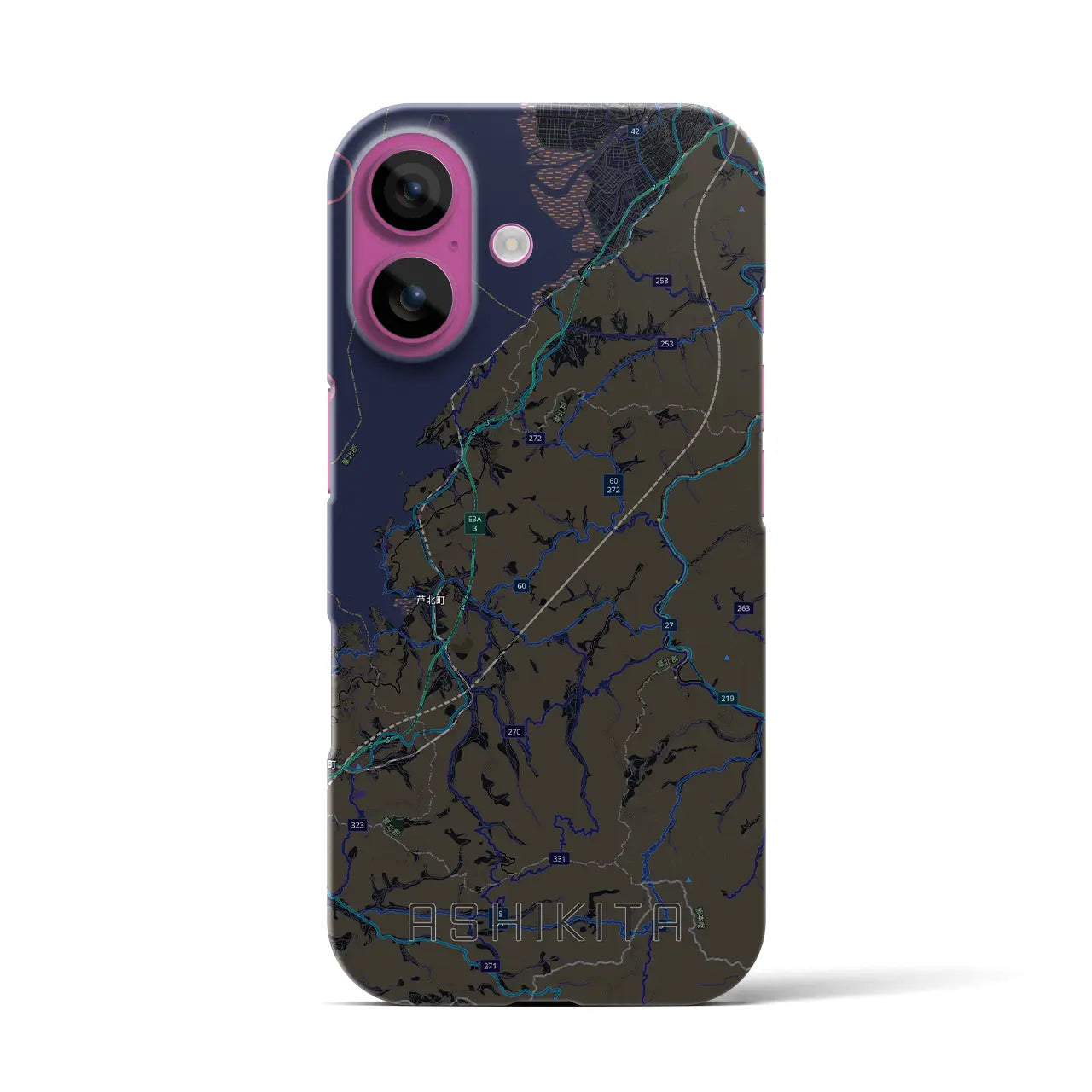 【芦北（熊本県）】地図柄iPhoneケース（バックカバータイプ）