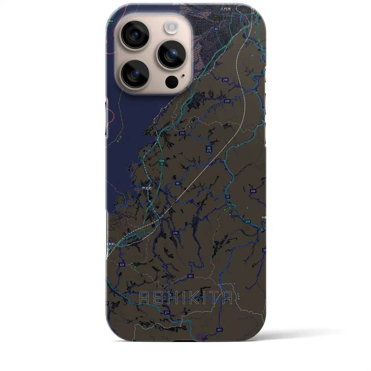 【芦北（熊本県）】地図柄iPhoneケース（バックカバータイプ）