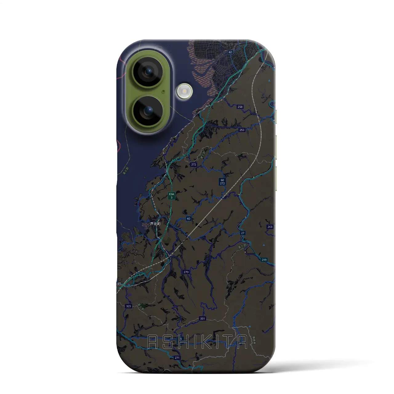 【芦北（熊本県）】地図柄iPhoneケース（バックカバータイプ）