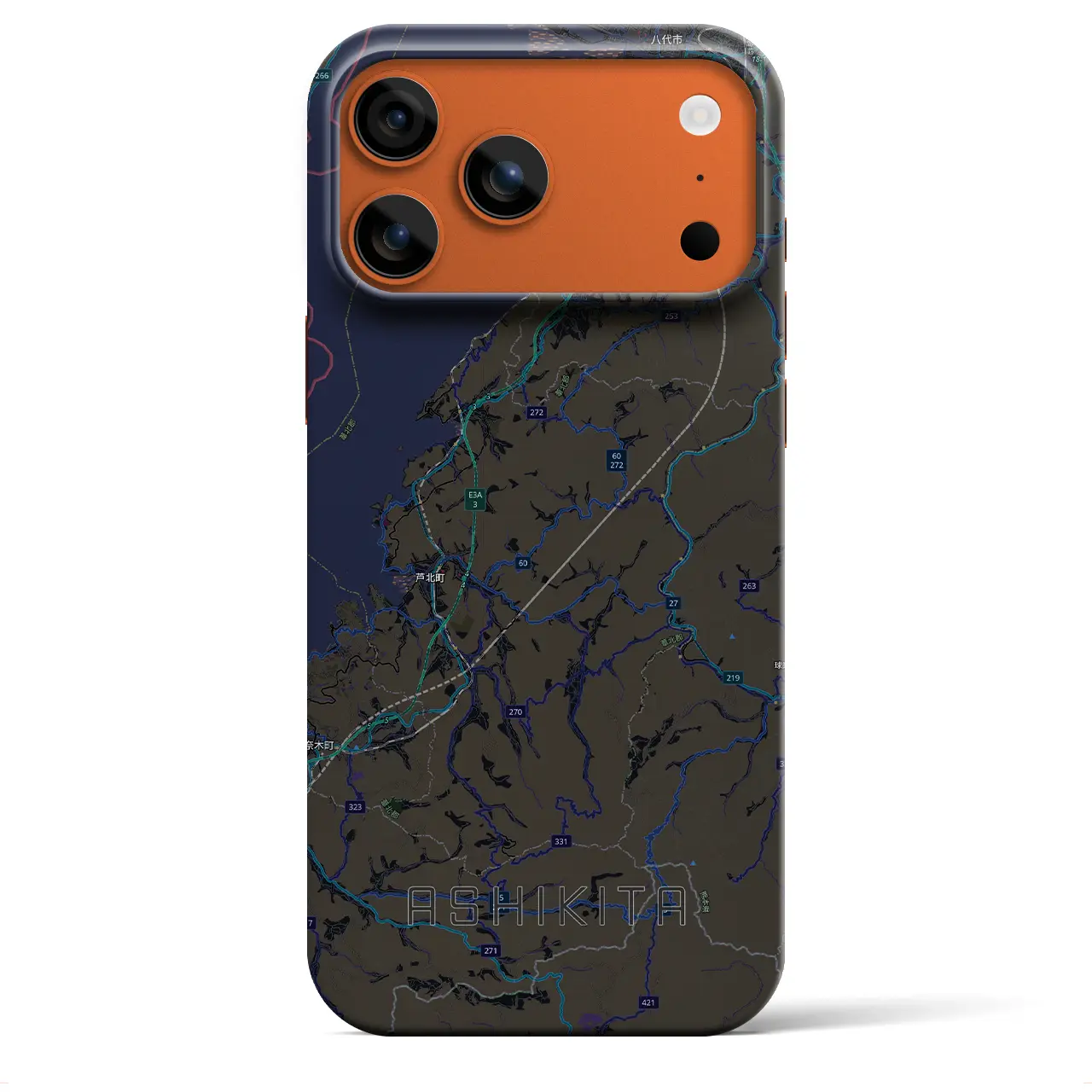 【芦北（熊本県）】地図柄iPhoneケース（バックカバータイプ）