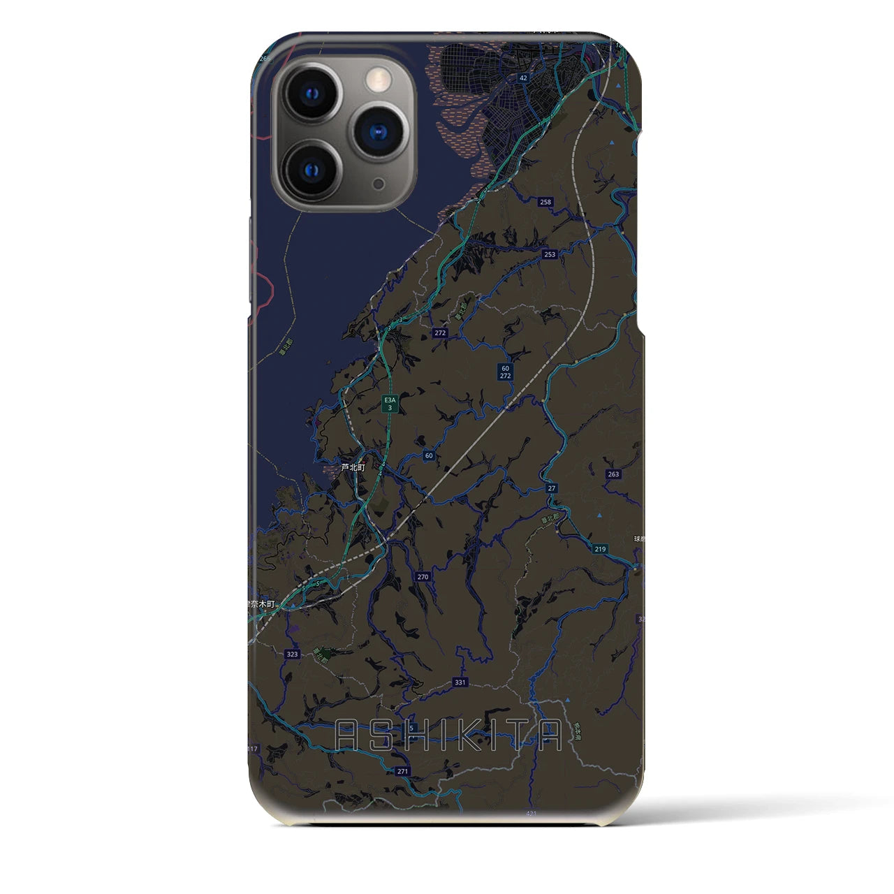 【芦北（熊本県）】地図柄iPhoneケース（バックカバータイプ）