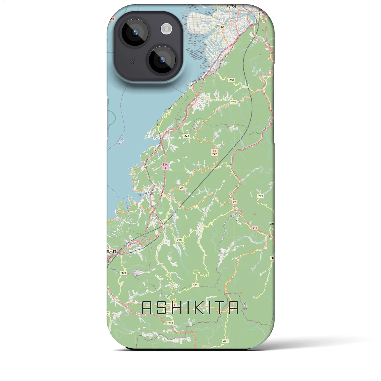 【芦北（熊本県）】地図柄iPhoneケース（バックカバータイプ）