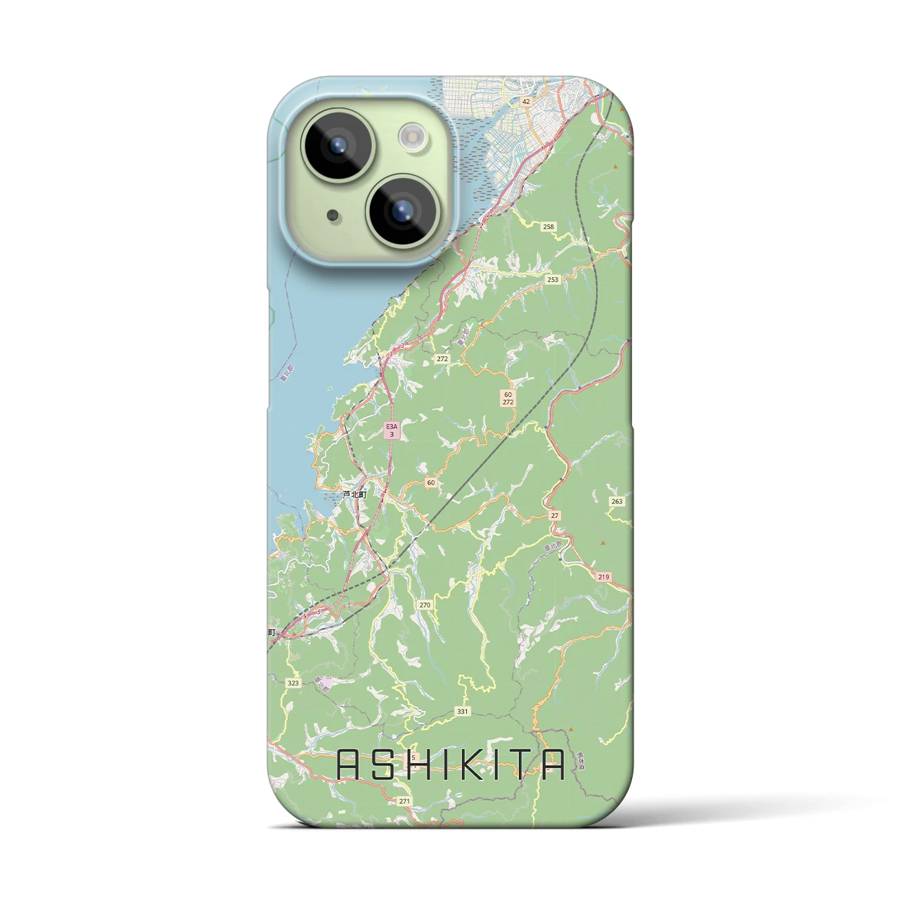 【芦北（熊本県）】地図柄iPhoneケース（バックカバータイプ）