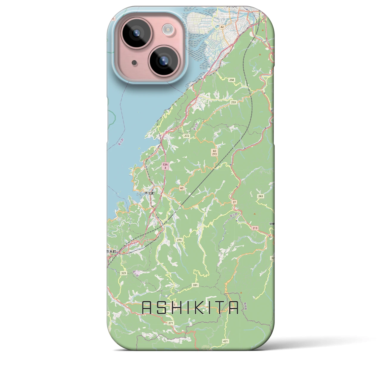 【芦北（熊本県）】地図柄iPhoneケース（バックカバータイプ）
