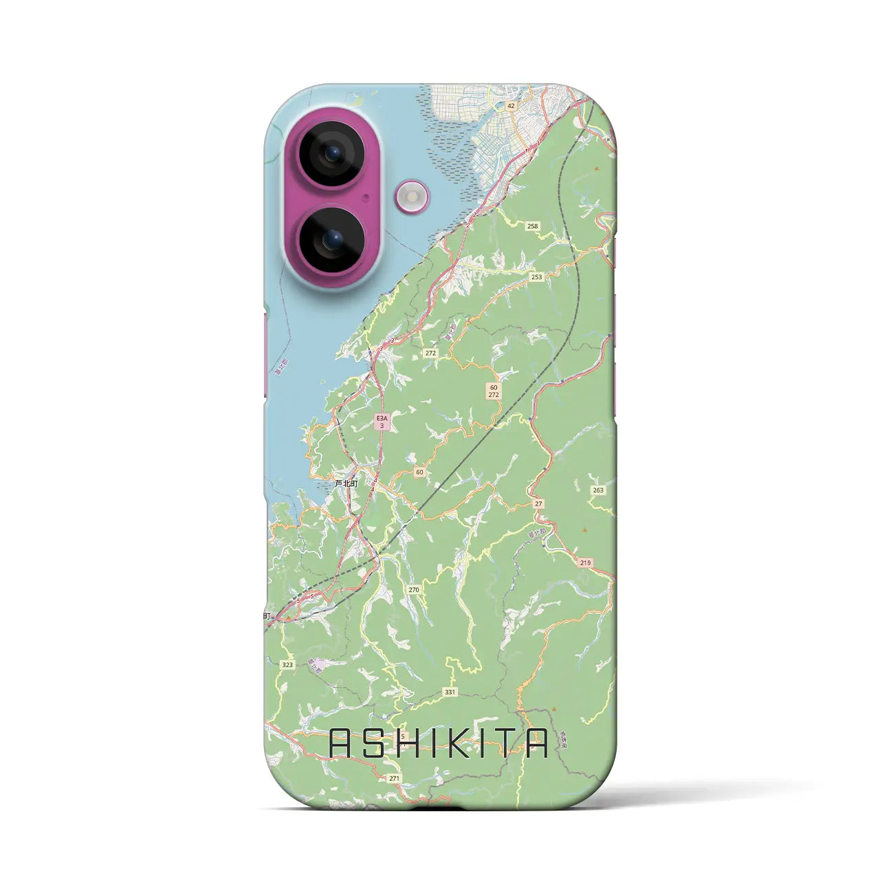 【芦北（熊本県）】地図柄iPhoneケース（バックカバータイプ）