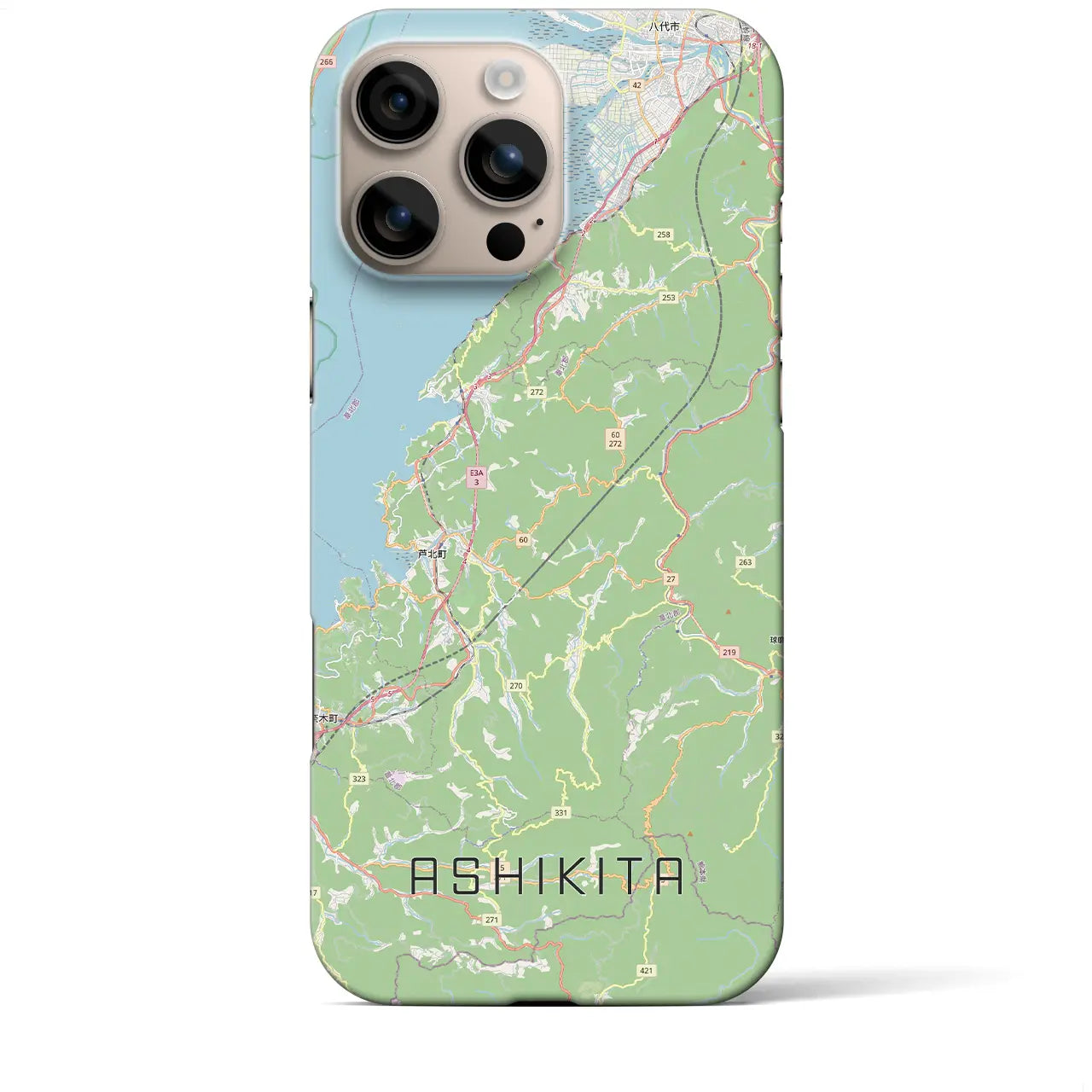 【芦北（熊本県）】地図柄iPhoneケース（バックカバータイプ）