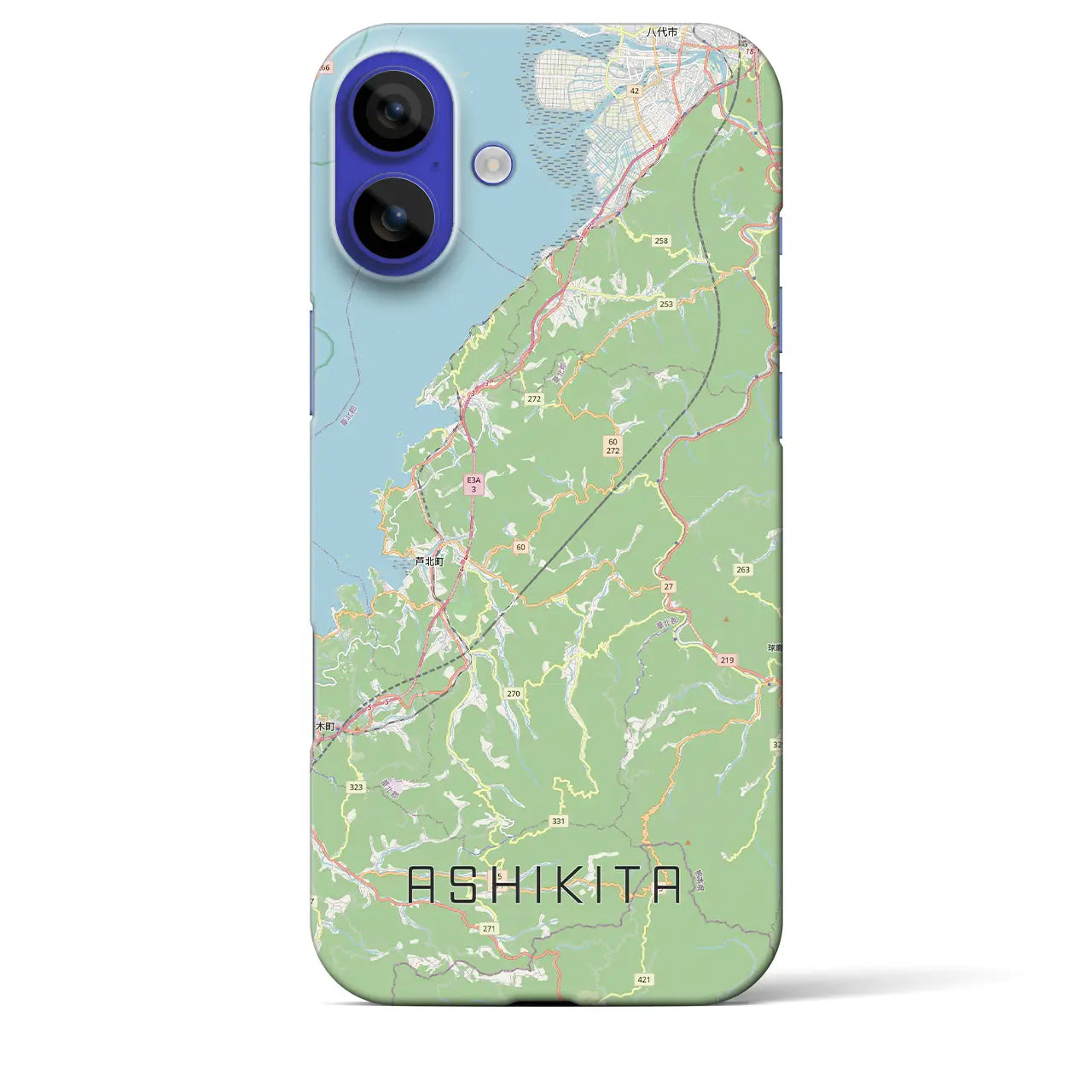 【芦北（熊本県）】地図柄iPhoneケース（バックカバータイプ）