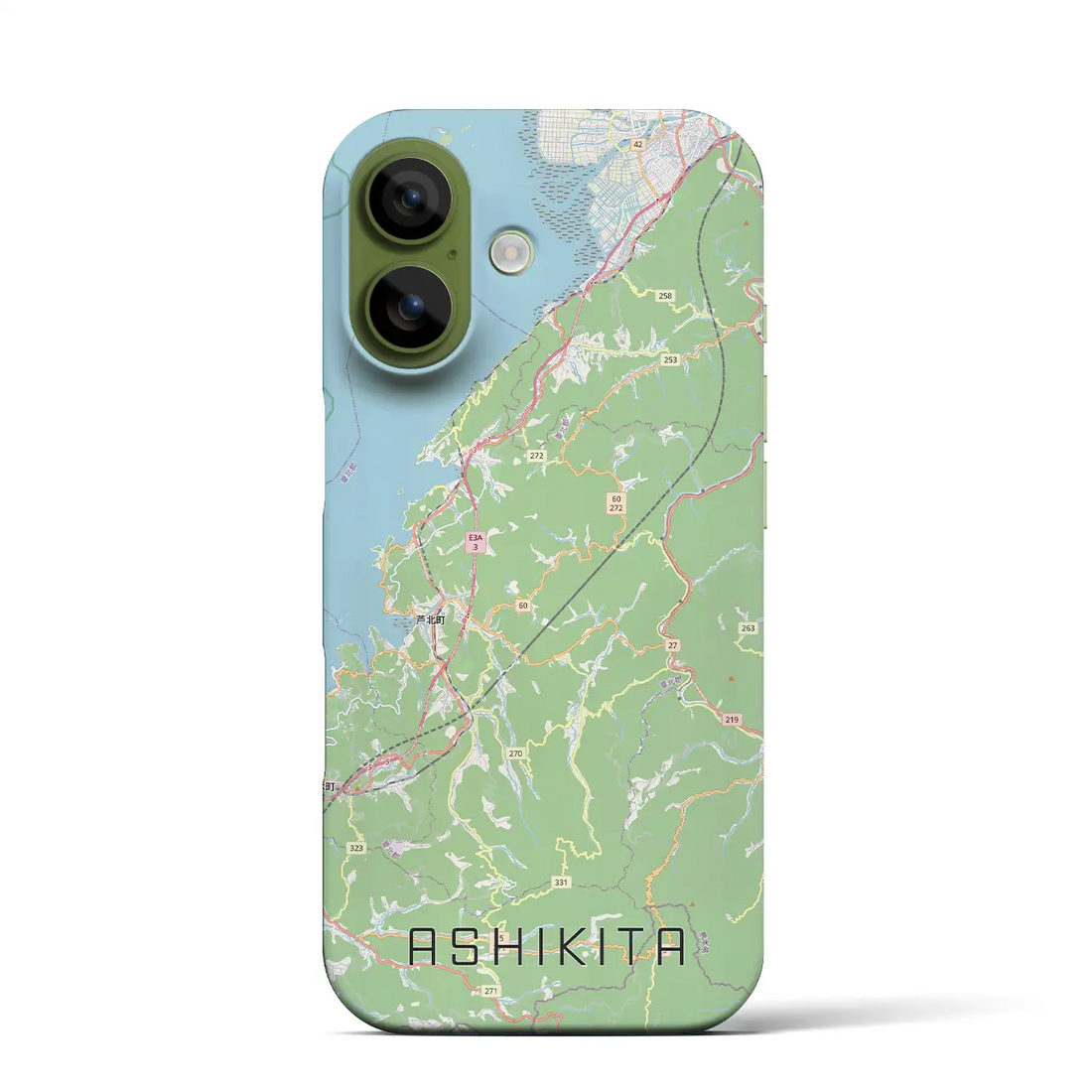 【芦北（熊本県）】地図柄iPhoneケース（バックカバータイプ）ナチュラル・iPhone 17 Pro Max 用