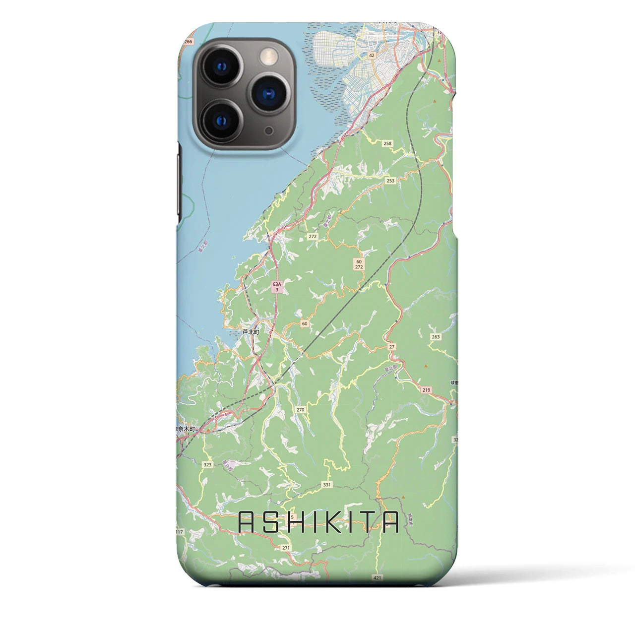 【芦北（熊本県）】地図柄iPhoneケース（バックカバータイプ）