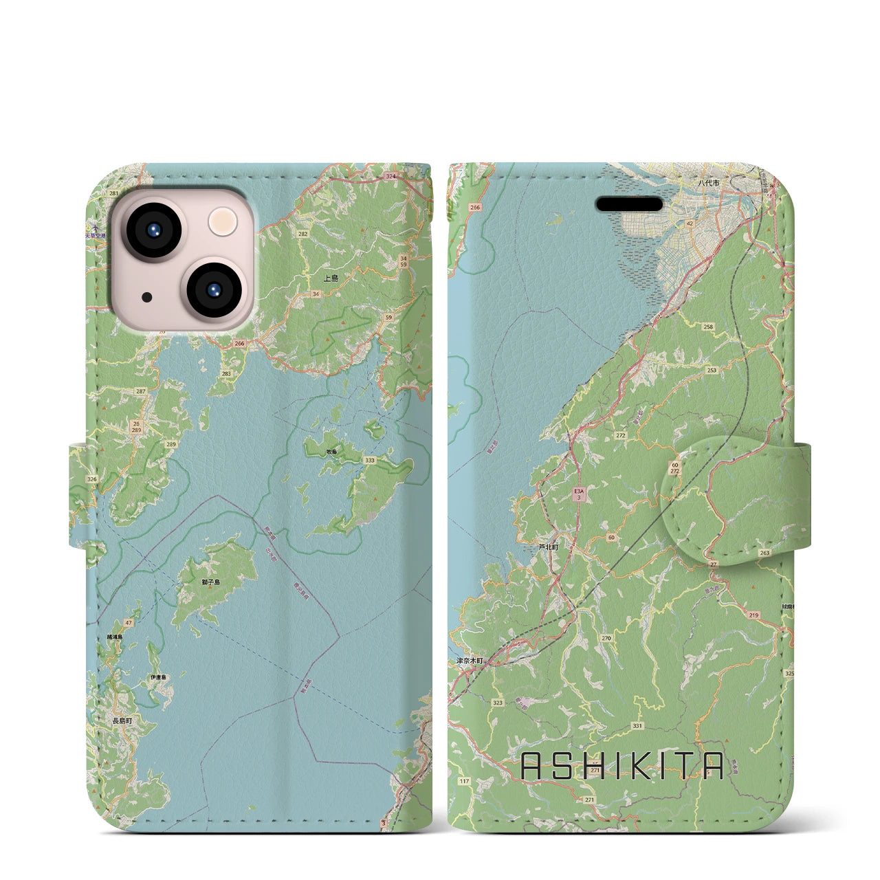 【芦北（熊本県）】地図柄iPhoneケース（手帳タイプ）