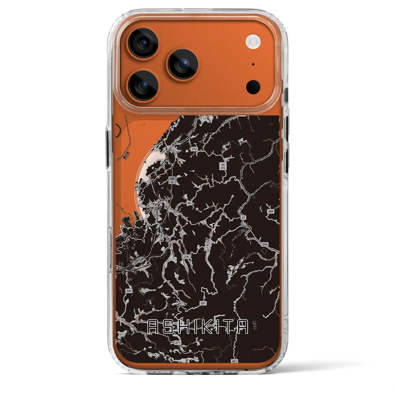 【芦北（熊本県）】地図柄iPhoneケース（MagSafeタイプ）モノトーン・iPhone 17 Pro Max 用