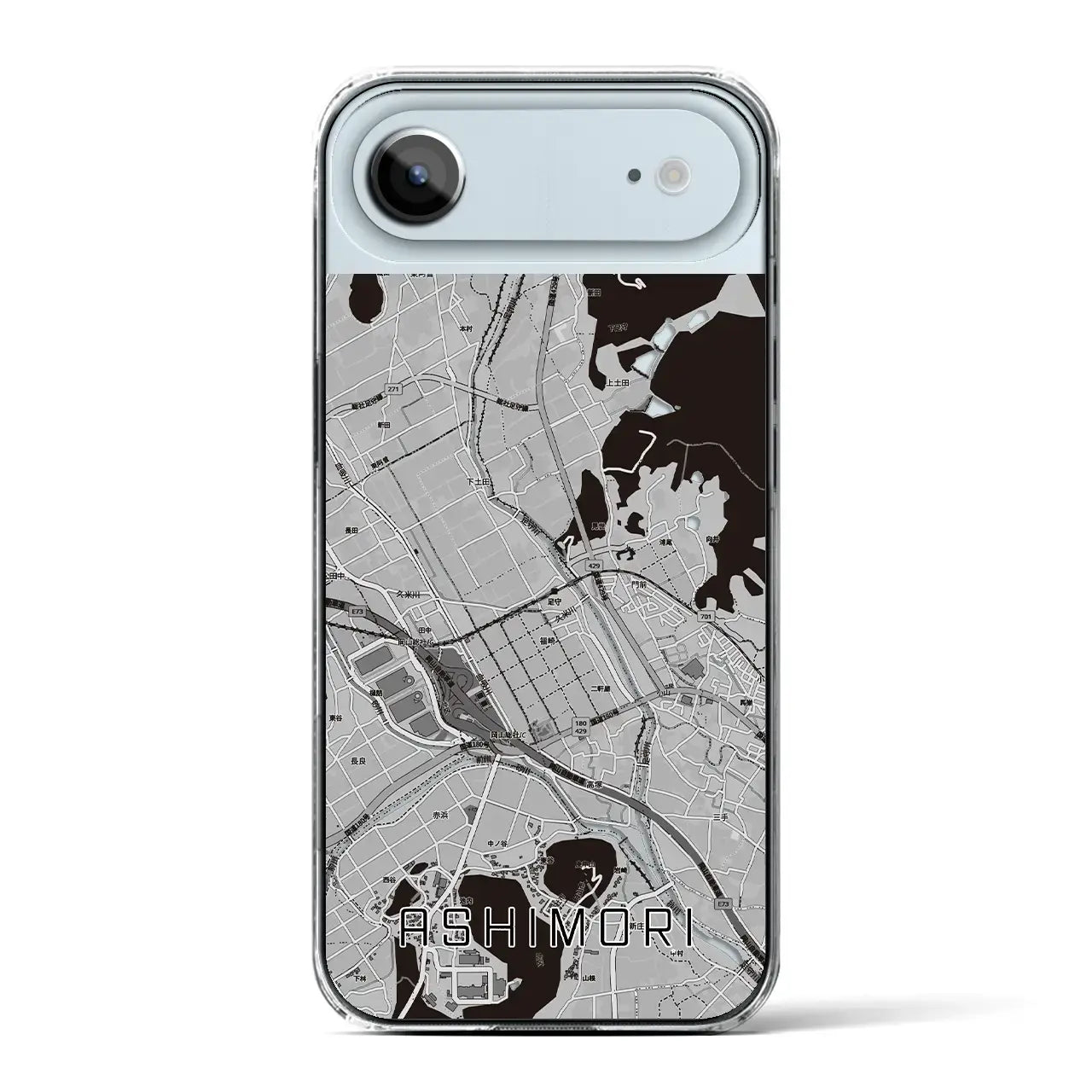 【足守（岡山県）】地図柄iPhoneケース（クリアタイプ）