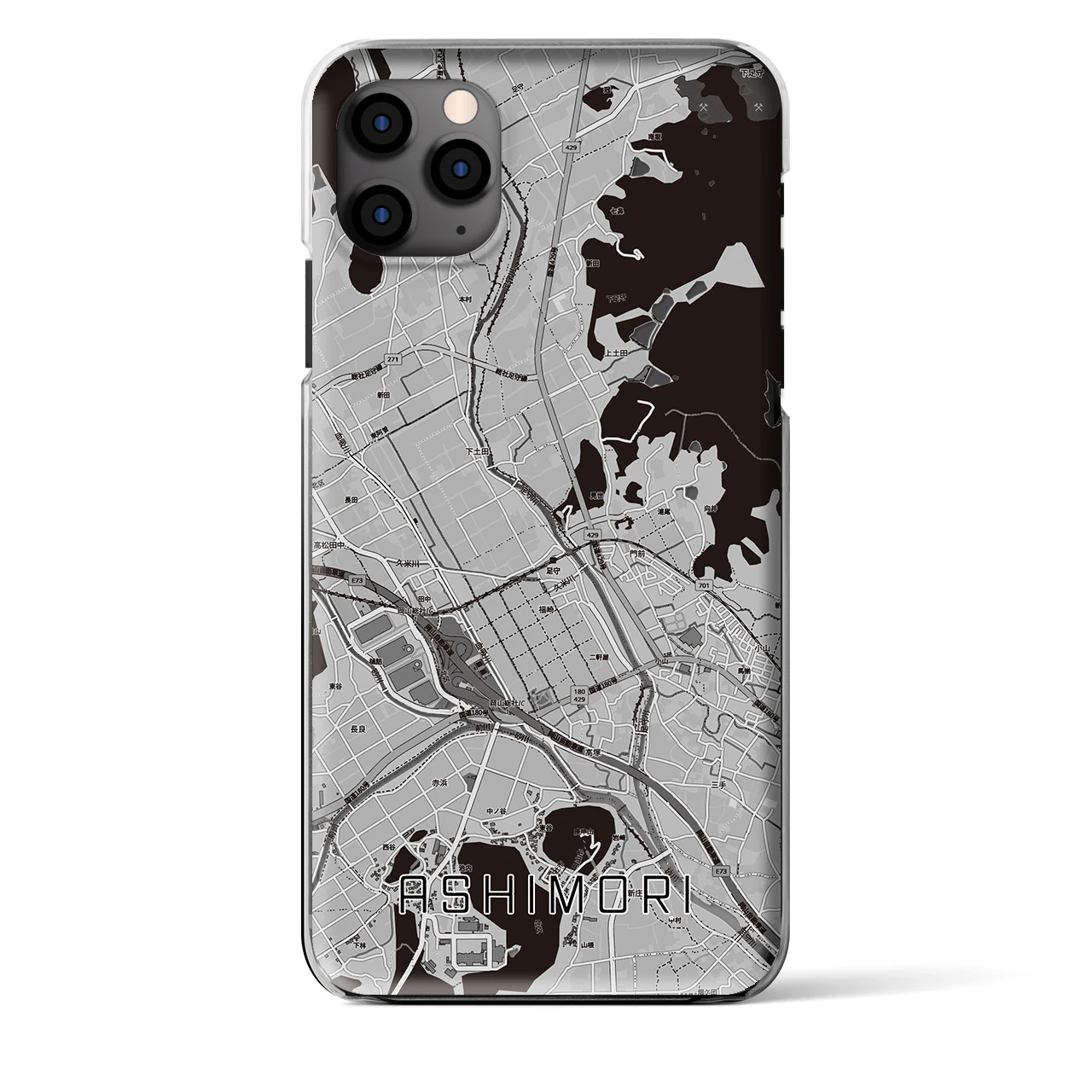 【足守（岡山県）】地図柄iPhoneケース（クリアタイプ）