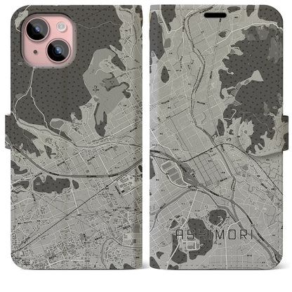 【足守（岡山県）】地図柄iPhoneケース（手帳タイプ）