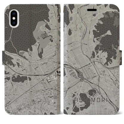 【足守（岡山県）】地図柄iPhoneケース（手帳タイプ）