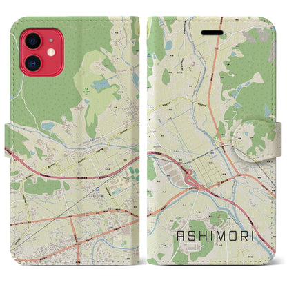 【足守（岡山県）】地図柄iPhoneケース（手帳タイプ）