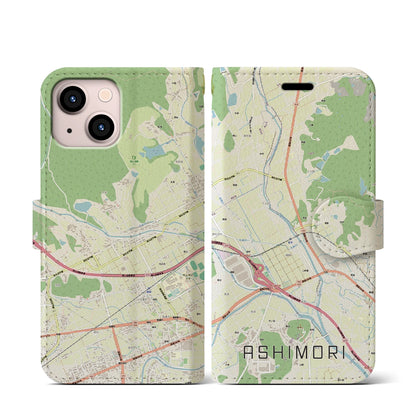 【足守（岡山県）】地図柄iPhoneケース（手帳タイプ）