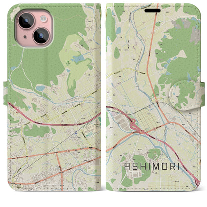 【足守（岡山県）】地図柄iPhoneケース（手帳タイプ）