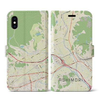 【足守（岡山県）】地図柄iPhoneケース（手帳タイプ）